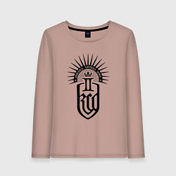 Лонгслив хлопковый женский Kingdome come - deliverance 2 черный, цвет: пыльно-розовый