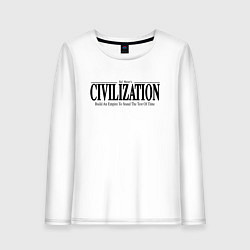 Лонгслив хлопковый женский Civilization - game, цвет: белый
