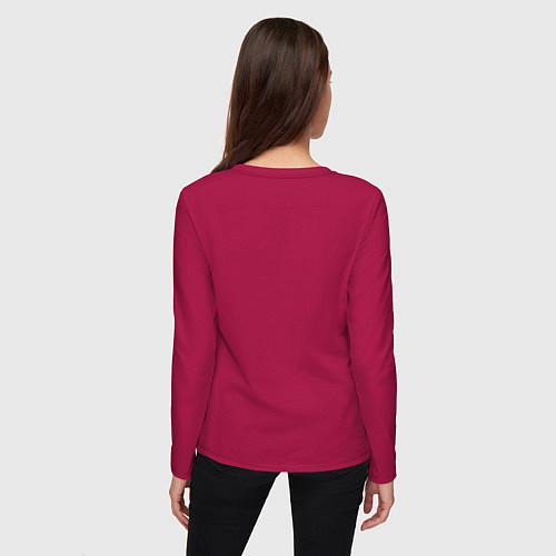 Женский лонгслив Чувак бультерьер житель Нью-Йорка / Маджента – фото 4