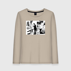 Лонгслив хлопковый женский Баскетбол куроко арт, цвет: миндальный