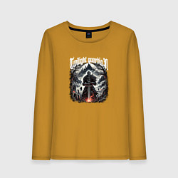 Лонгслив хлопковый женский Twilight Guardian, цвет: горчичный