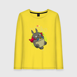 Лонгслив хлопковый женский Мой сосед Тоторо доктор, цвет: желтый