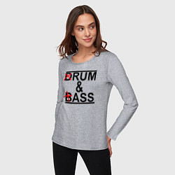 Лонгслив хлопковый женский Drum and bass color, цвет: меланж — фото 2