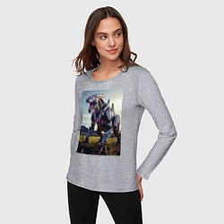 Лонгслив хлопковый женский Робот в стиле Horizon, цвет: меланж — фото 2