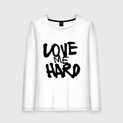 Лонгслив хлопковый женский Люби меня крепко, цвет: белый