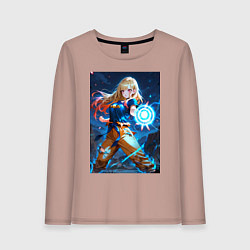 Лонгслив хлопковый женский Марин Китагава косплей Dragon Ball, цвет: пыльно-розовый