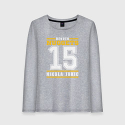 Лонгслив хлопковый женский Denver - Nocola Jokic, цвет: меланж