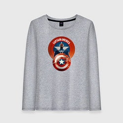 Лонгслив хлопковый женский Captain America: Brave New World, цвет: меланж
