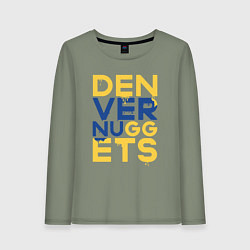 Лонгслив хлопковый женский Denver Nuggets NBA, цвет: авокадо