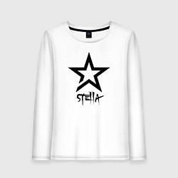 Лонгслив хлопковый женский Стелла - звезда, цвет: белый