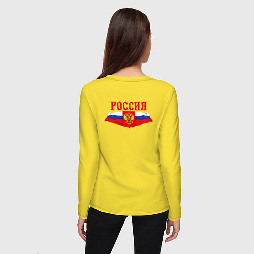 Женский лонгслив Флаг и герб российской федерации: россия / Желтый – фото 4