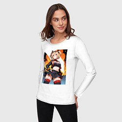 Лонгслив хлопковый женский Burnice White Zenless Zone Zero, цвет: белый — фото 2