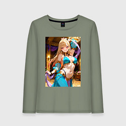 Лонгслив хлопковый женский Марин Китагава косплей восточный танец, цвет: авокадо