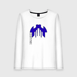 Лонгслив хлопковый женский Cortex синий чёрная обводка aneurism iv, цвет: белый