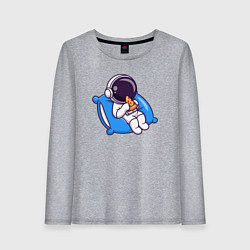 Женский лонгслив Spaceman and pizza