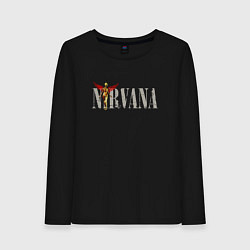 Лонгслив хлопковый женский Nirvana rock in utero, цвет: черный