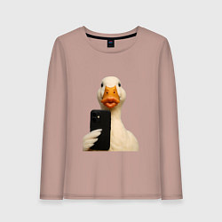 Лонгслив хлопковый женский Дакфейс, цвет: пыльно-розовый