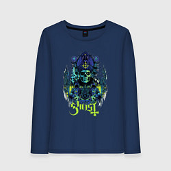Лонгслив хлопковый женский Ghost Papa Of The World, цвет: тёмно-синий