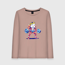 Лонгслив хлопковый женский Жаба-качок, цвет: пыльно-розовый