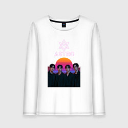 Лонгслив хлопковый женский Astro retro, цвет: белый