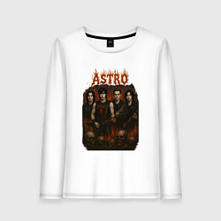Лонгслив хлопковый женский Astro в стиле хэви метал, цвет: белый