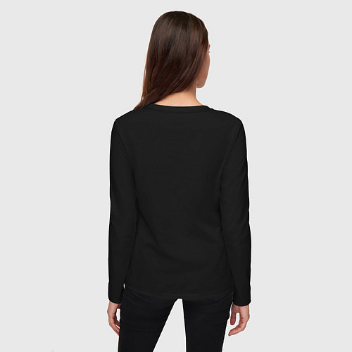 Женский лонгслив Прораб каска маска и очки / Черный – фото 4