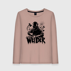 Лонгслив хлопковый женский Сварщик граффити, цвет: пыльно-розовый
