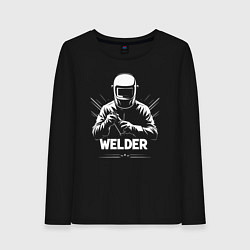 Женский лонгслив Сварщик в маске и перчатках