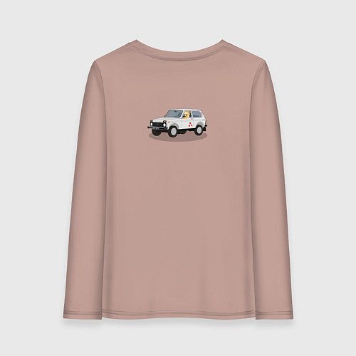 Женский лонгслив Девушка пони за рулём / Пыльно-розовый – фото 2