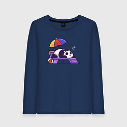 Женский лонгслив Панда на пляже