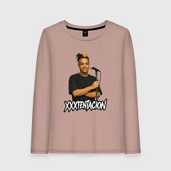 Женский лонгслив XXXTentacion довольный у микрофона