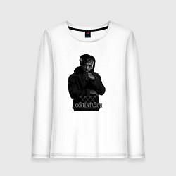 Лонгслив хлопковый женский XXXTentacion грустный, цвет: белый