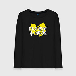 Лонгслив хлопковый женский Protect ya neck Wu-Tang, цвет: черный