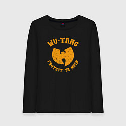 Лонгслив хлопковый женский Wu-Tang protect ya neck, цвет: черный