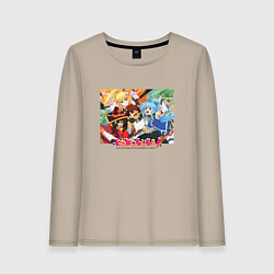 Лонгслив хлопковый женский Konosuba together, цвет: миндальный