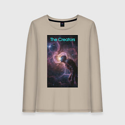 Лонгслив хлопковый женский The Creators - space giant, цвет: миндальный