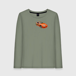 Лонгслив хлопковый женский Тойота Супра, цвет: авокадо