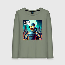 Лонгслив хлопковый женский Бендермен оператор службы спасения, цвет: авокадо