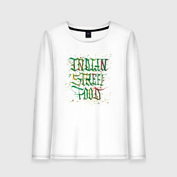 Лонгслив хлопковый женский Indian Street Food, цвет: белый