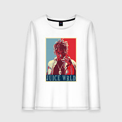 Лонгслив хлопковый женский Джус Ворлд, цвет: белый
