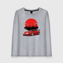 Лонгслив хлопковый женский Toyota Supra - Tokyo, цвет: меланж
