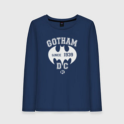 Лонгслив хлопковый женский Gotham 1939, цвет: тёмно-синий