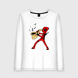 Лонгслив хлопковый женский Deadpool jazz, цвет: белый