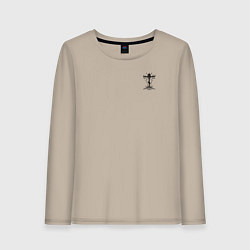 Женский лонгслив Спаси и сохрани черный арт