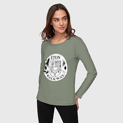 Лонгслив хлопковый женский Путешествия Итон, цвет: авокадо — фото 2