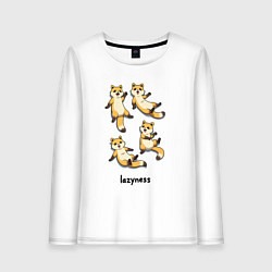 Лонгслив хлопковый женский Ленивые еноты, цвет: белый