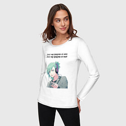 Лонгслив хлопковый женский Мир придуман не нами аниме, цвет: белый — фото 2