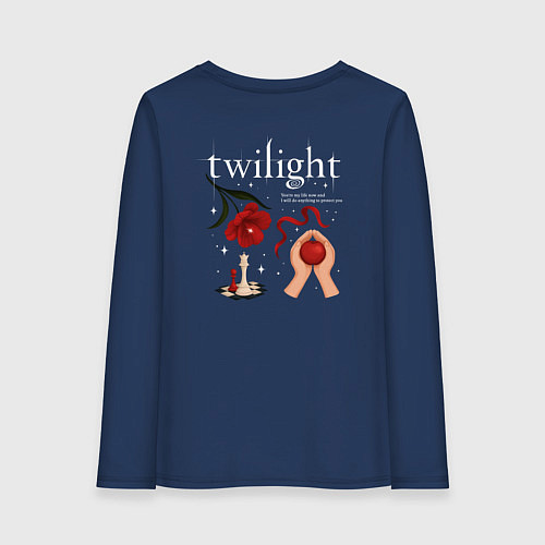 Женский лонгслив Twilight book / Тёмно-синий – фото 2
