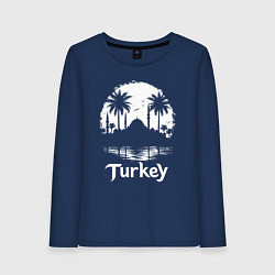 Лонгслив хлопковый женский Лунный силуэт Турции, цвет: тёмно-синий
