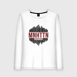 Лонгслив хлопковый женский Manhattan downtown, цвет: белый